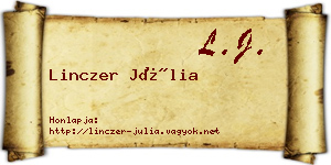 Linczer Júlia névjegykártya