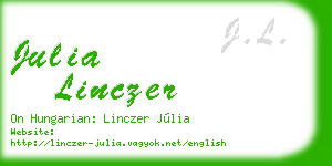 julia linczer business card